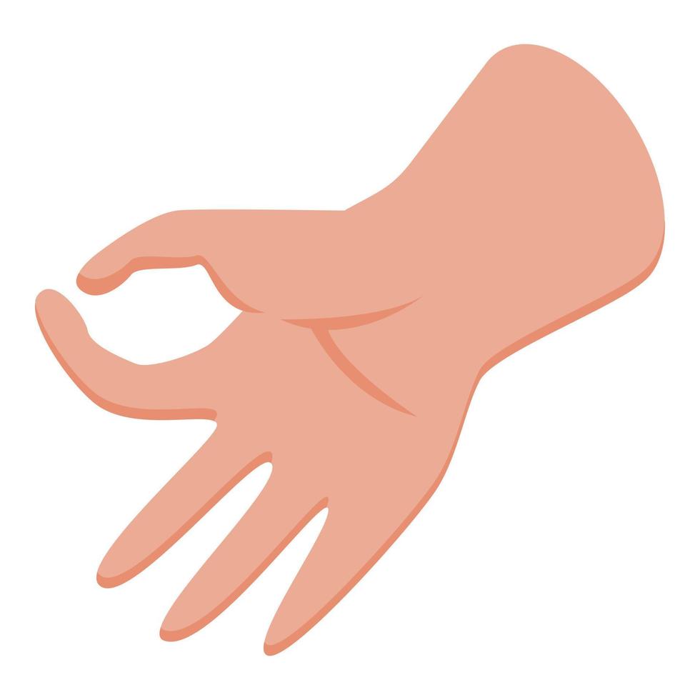 Okay hand icon, isometric style vector