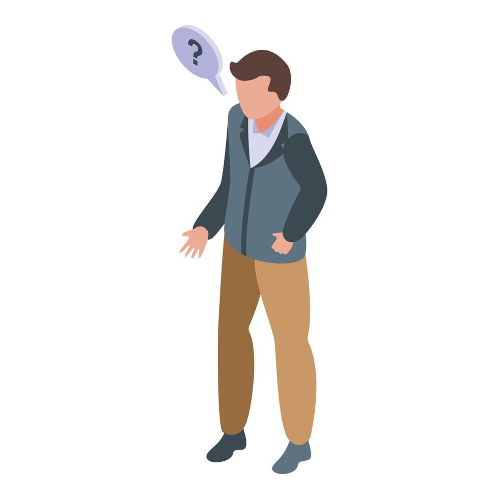 Help assistant icon, isometric style vector