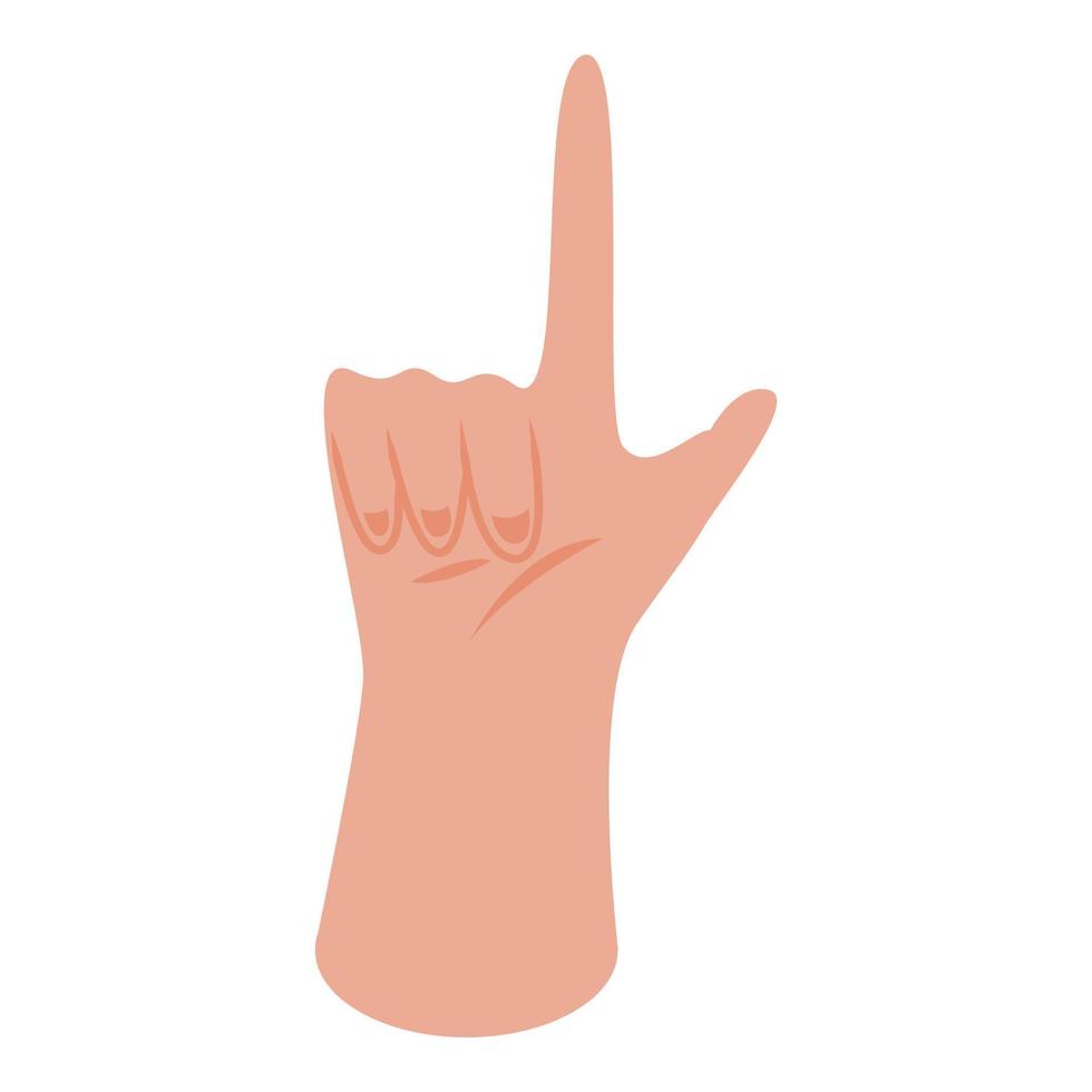 Pointing hand gesture icon, isometric style vector