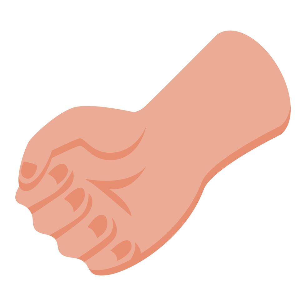 Hand fist icon, isometric style vector