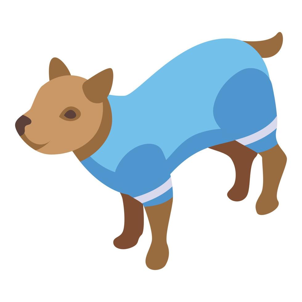 icono de tela de perro accesorio, estilo isométrico vector