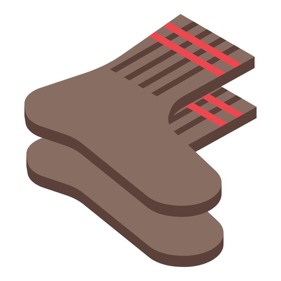 Knitted socks icon, isometric style vector