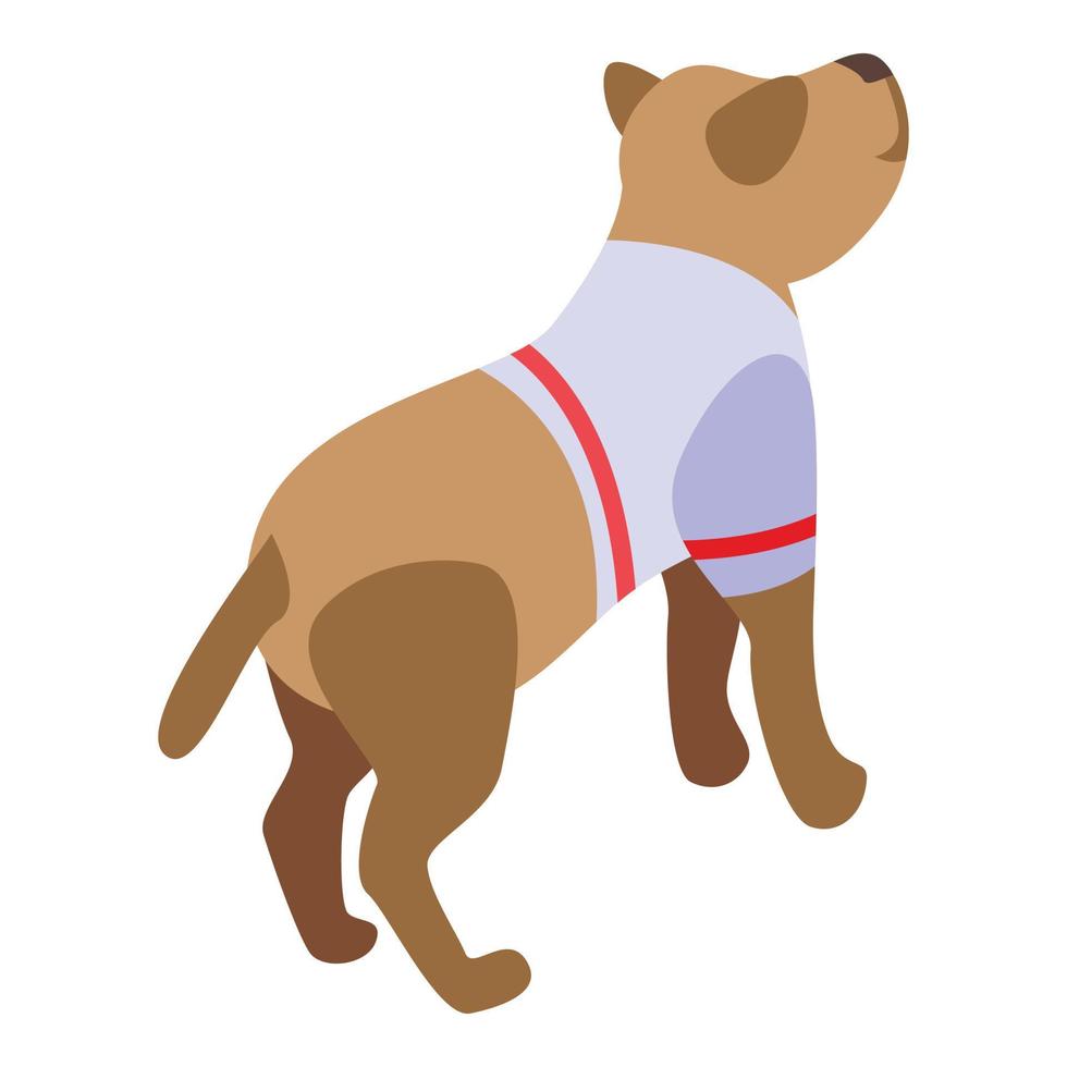 Fashion dog icon, isometric style vector