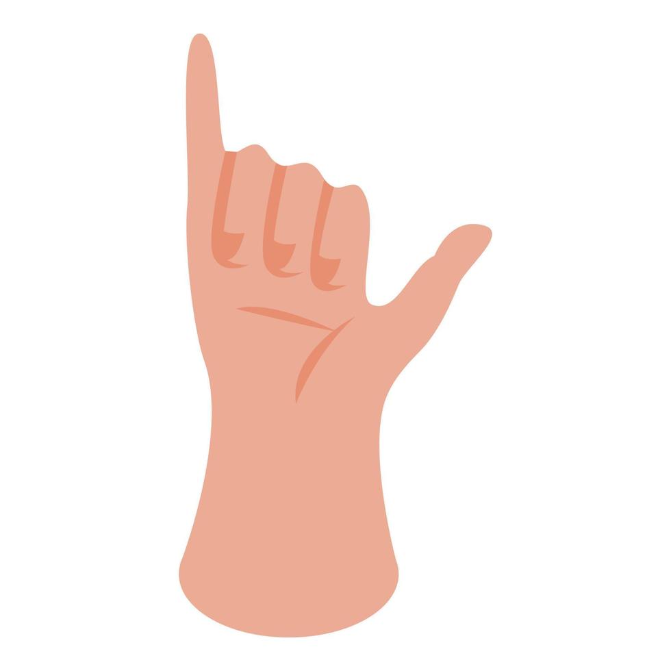 icono de gesto de dedo, estilo isométrico vector