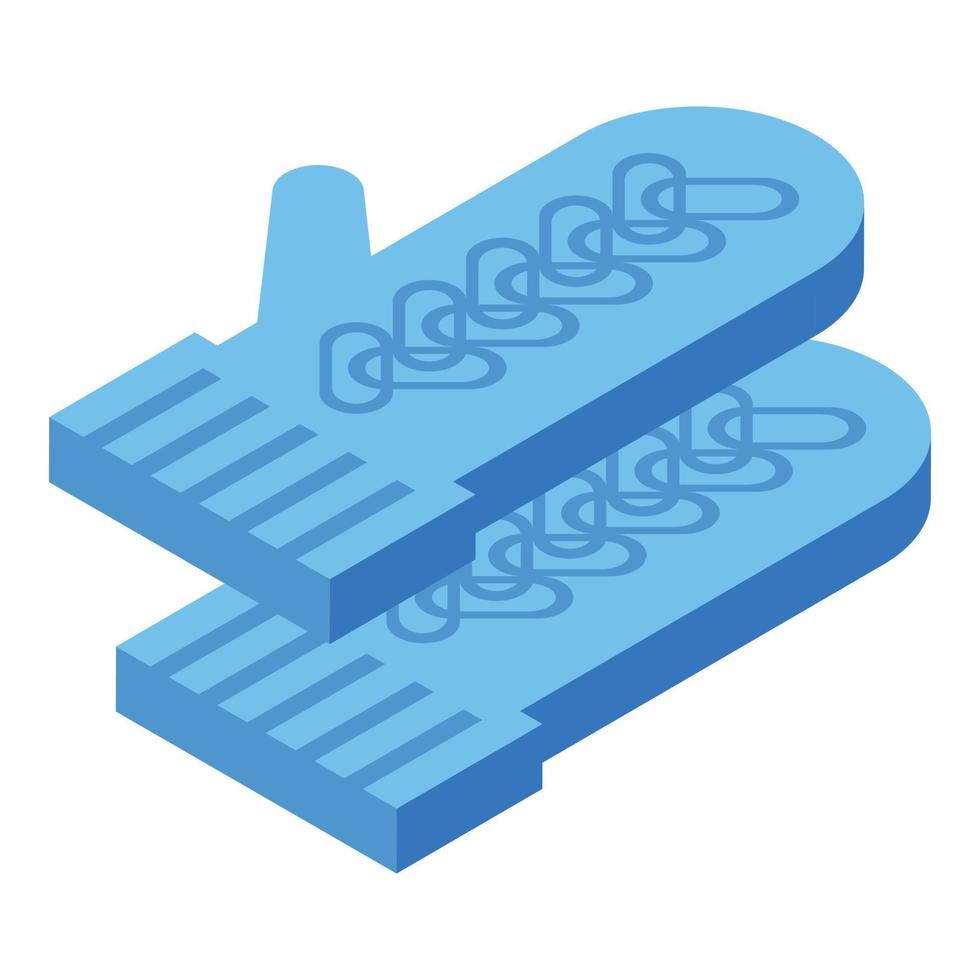 Knitted gloves icon, isometric style vector