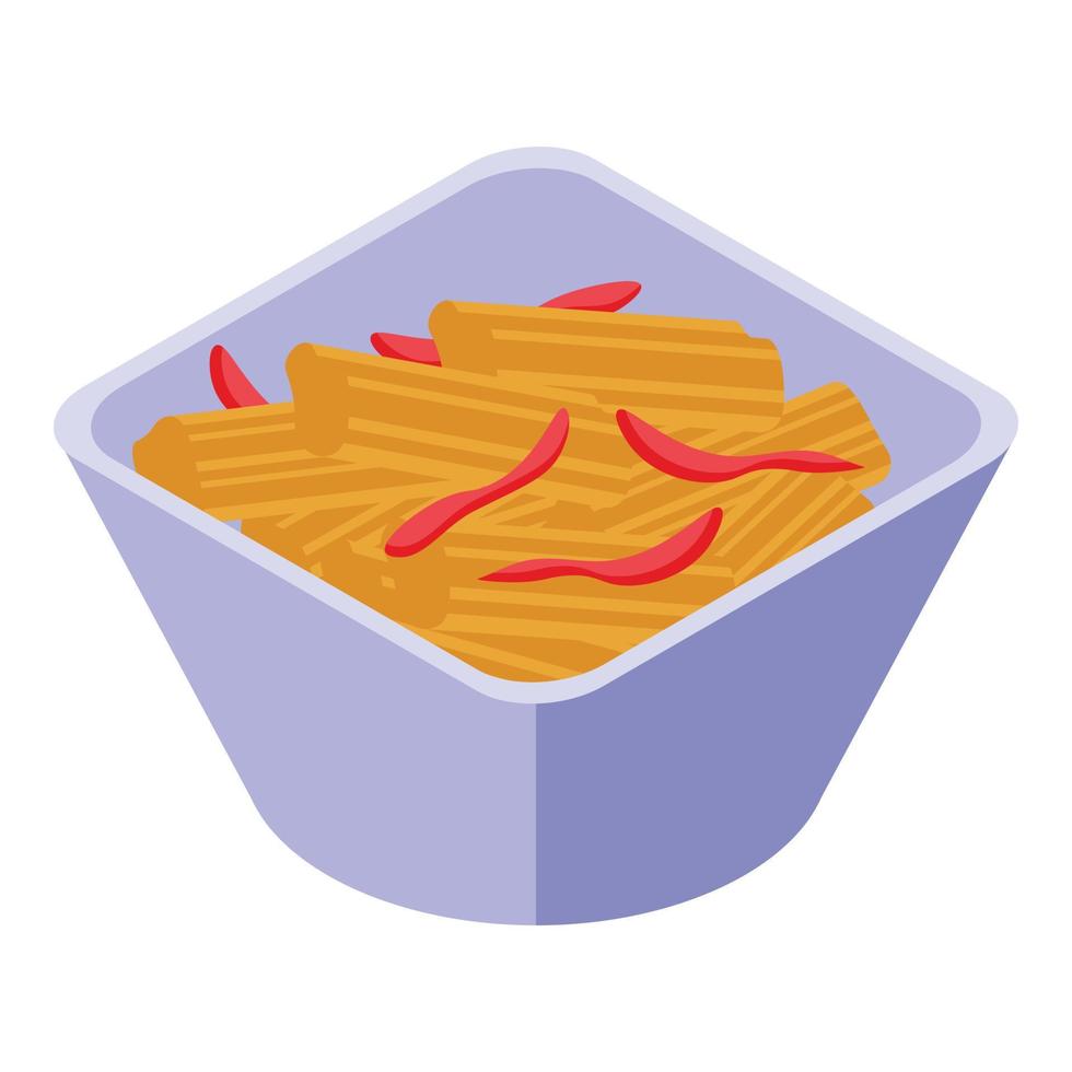 Asparagus italian pasta icon, isometric style vector