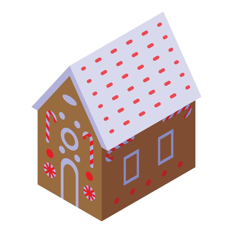 Food gingerbread house icon, isometric style vector