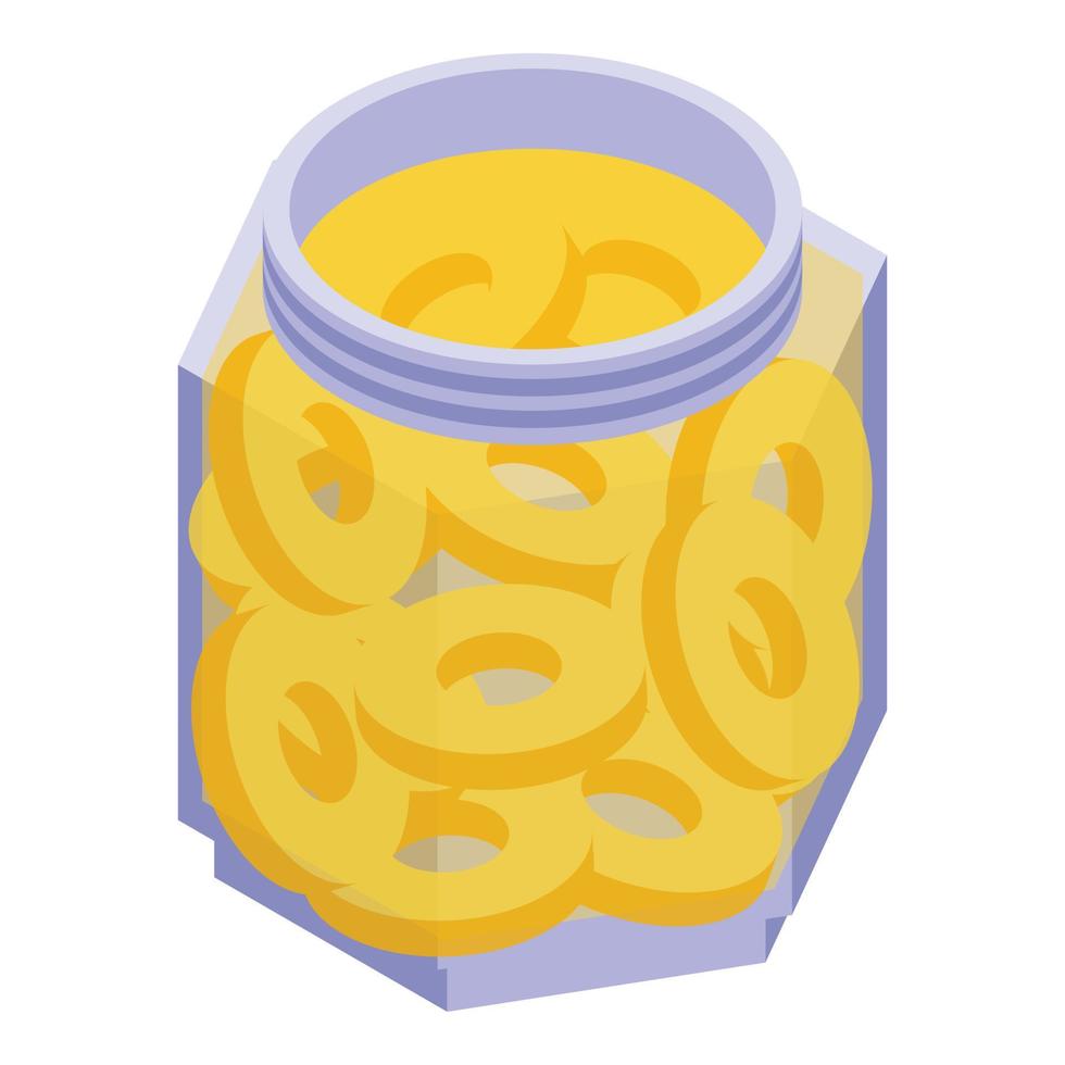 Pickled pineapple icon, isometric style vector