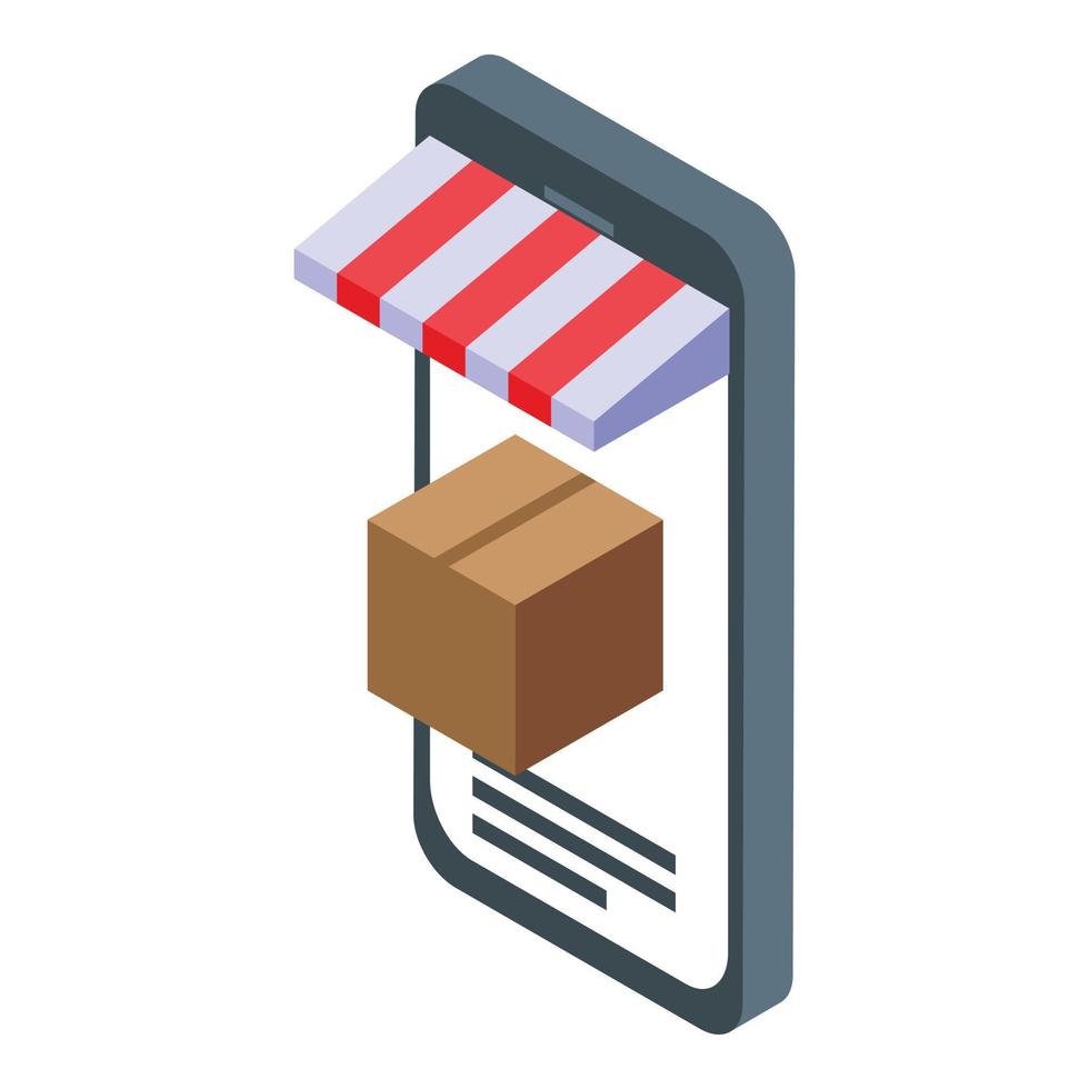 Online shop catalog icon, isometric style vector