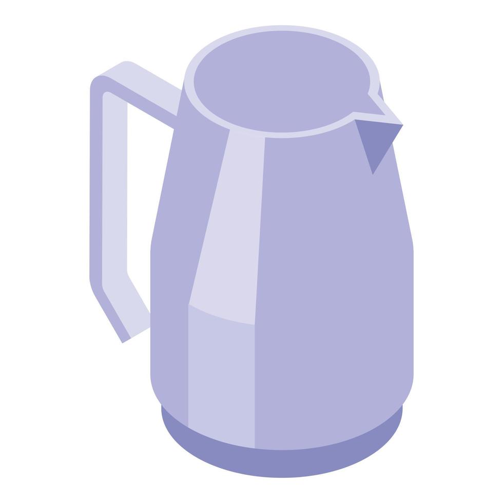 Steel kettle icon, isometric style vector