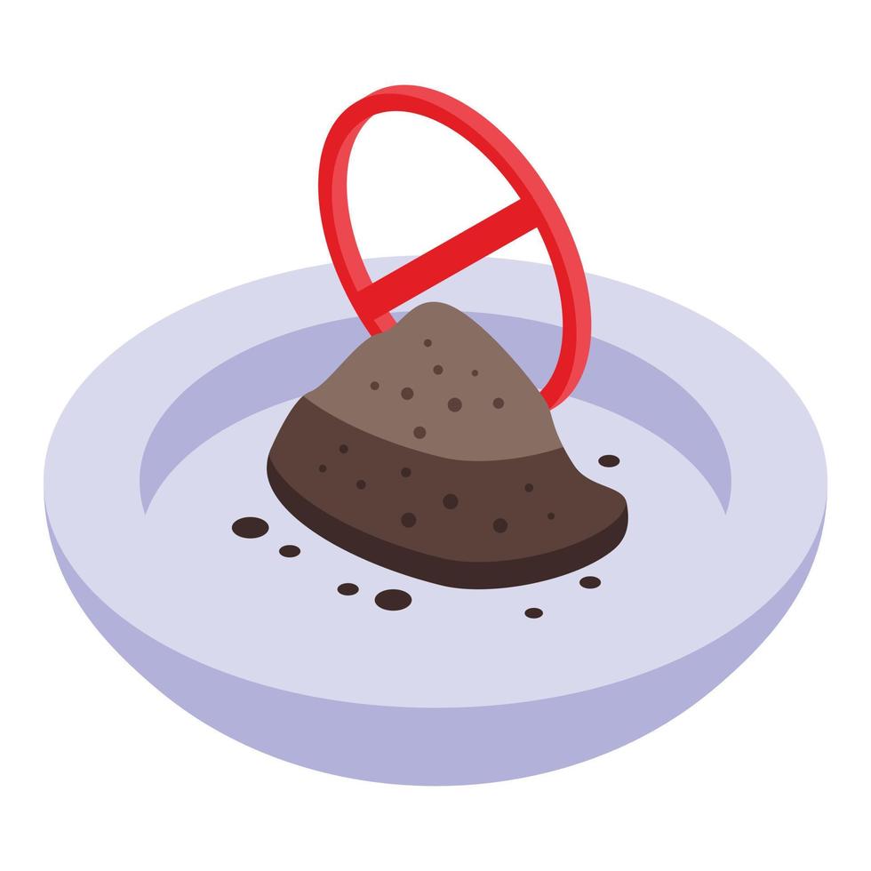 Decaffeinated coffee powder icon, isometric style vector