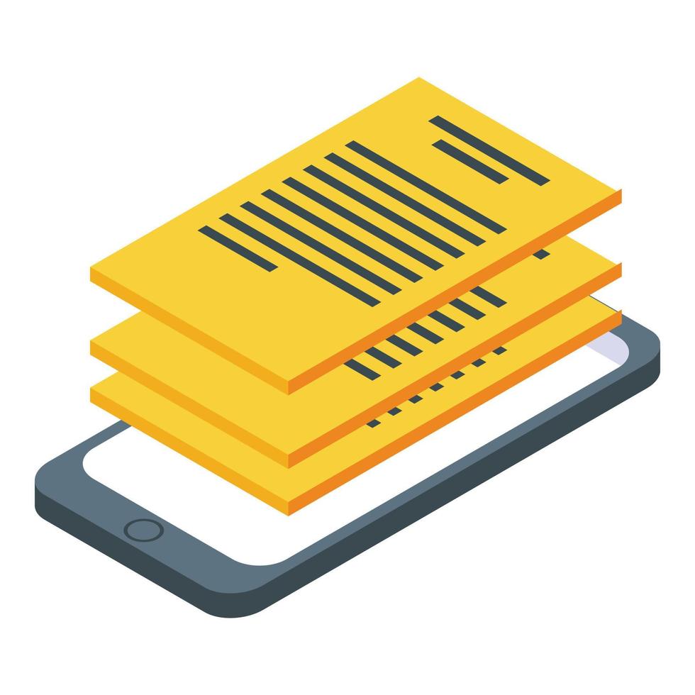 Digital files icon, isometric style vector