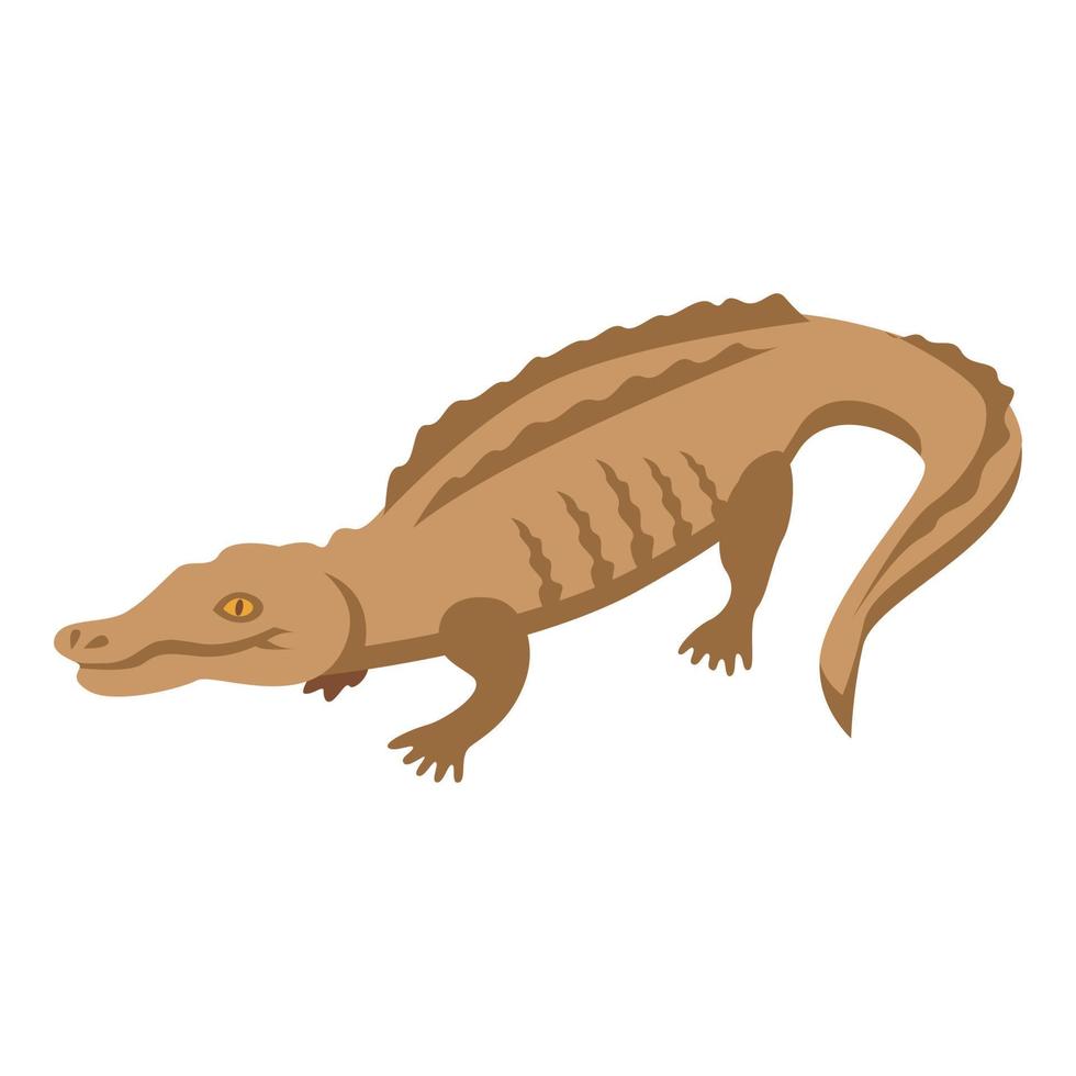 Tropical crocodile icon, isometric style vector