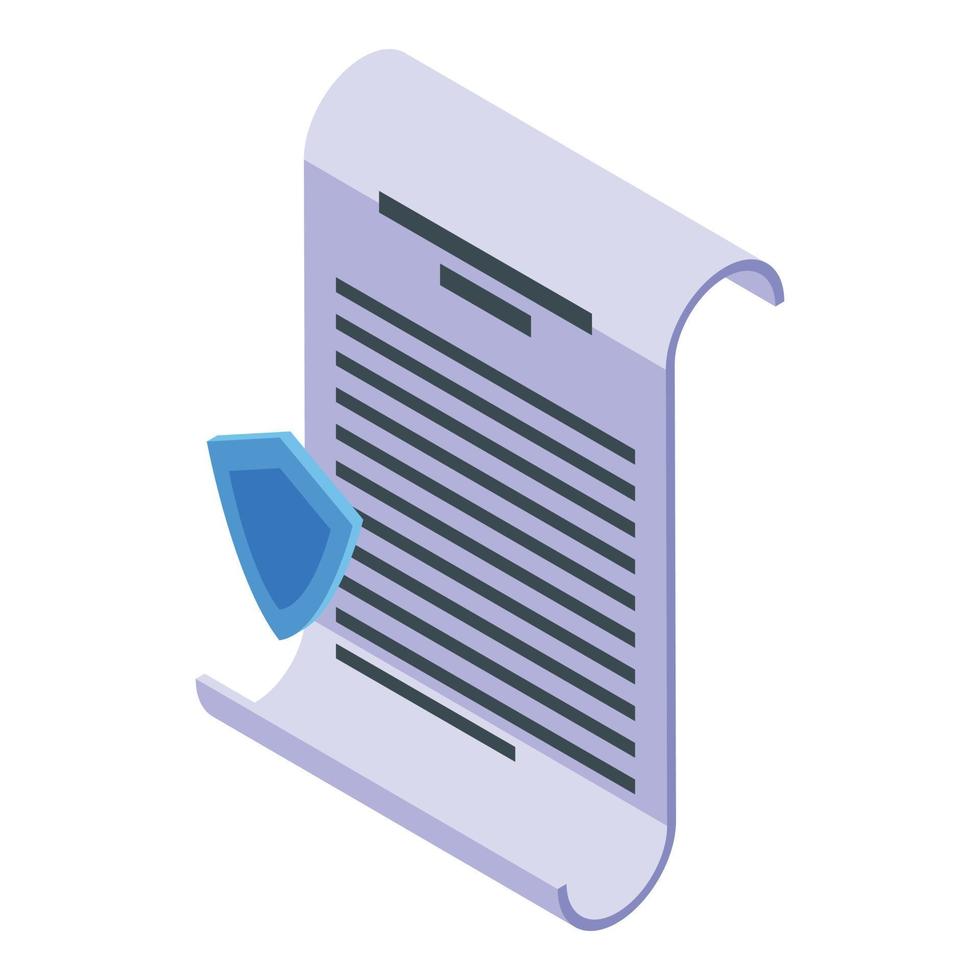 Private document icon, isometric style vector