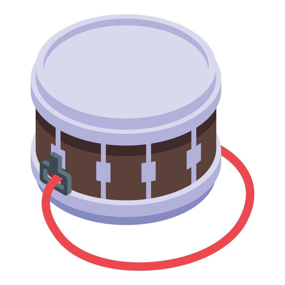 Drum icon, isometric style vector