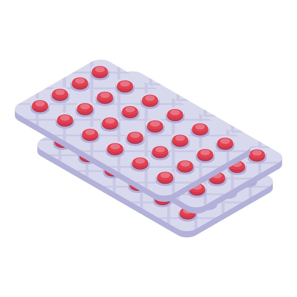 Blister vitamin icon, isometric style vector