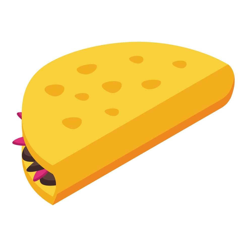 Mexican tacos icon, isometric style vector