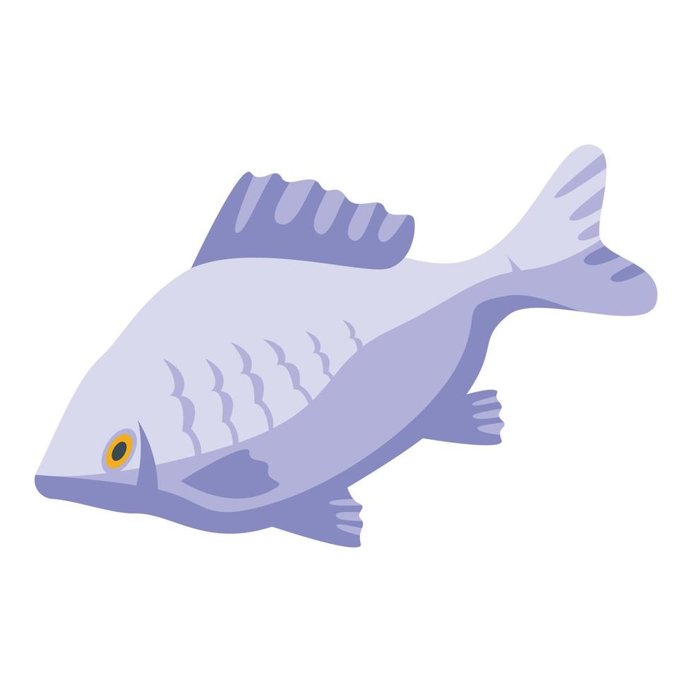 River fish icon, isometric style vector