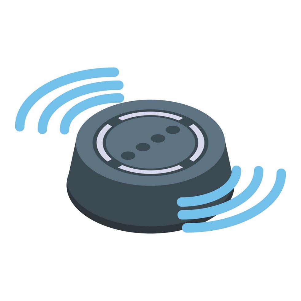 Record speech recognition icon, isometric style vector