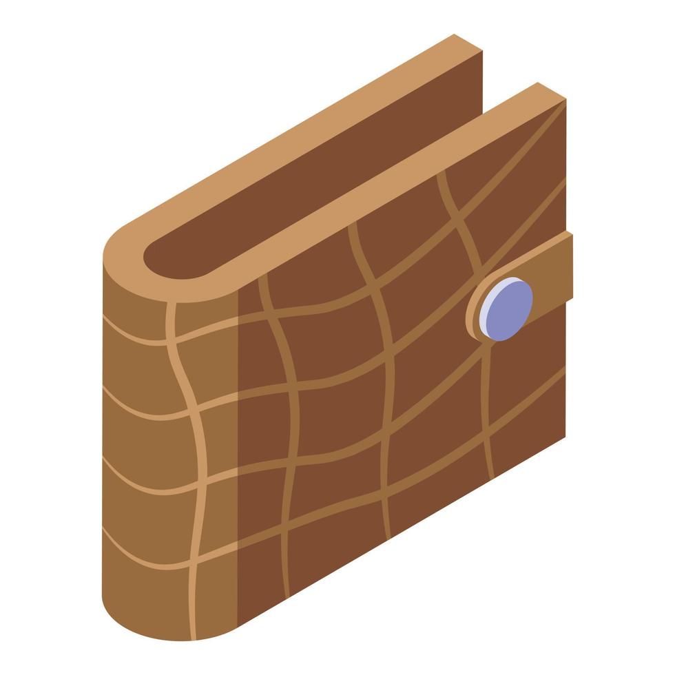 Crocodile wallet icon, isometric style vector