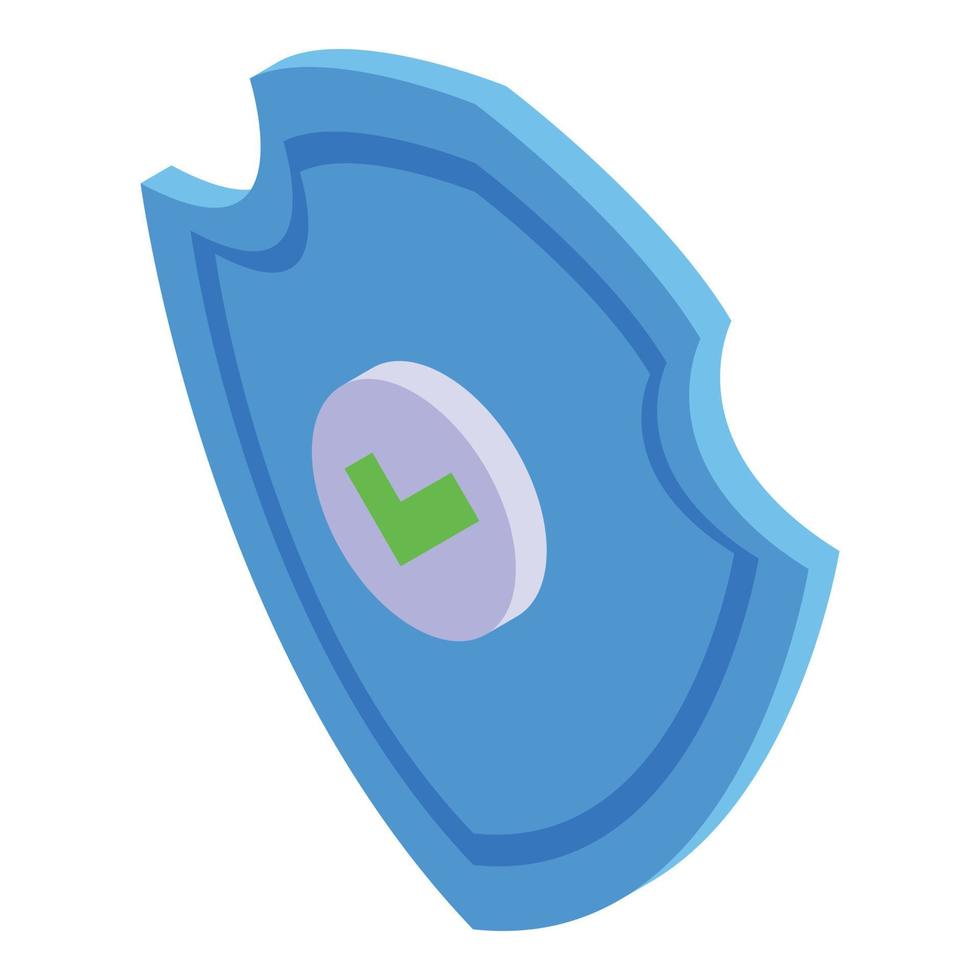 Privacy shield icon, isometric style vector