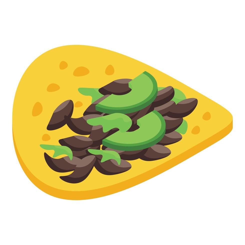 icono de tacos de menú, estilo isométrico vector