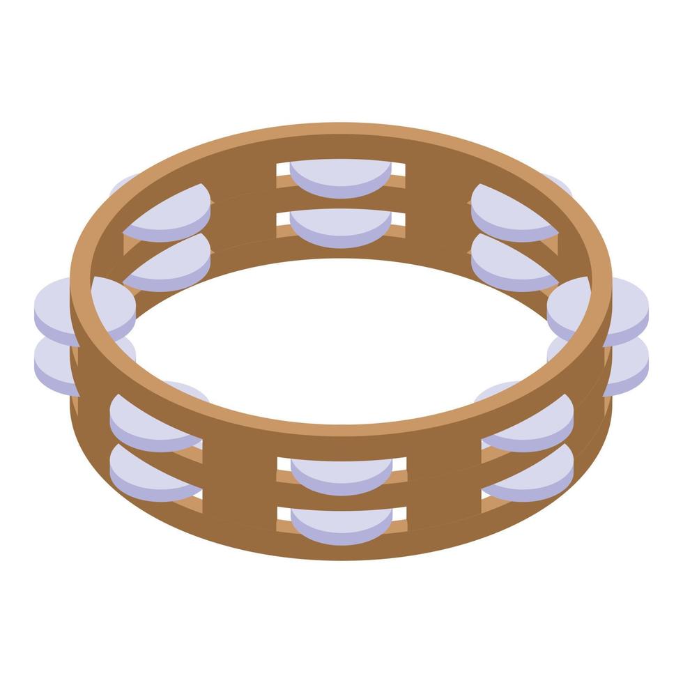 Harmony tambourine icon, isometric style vector