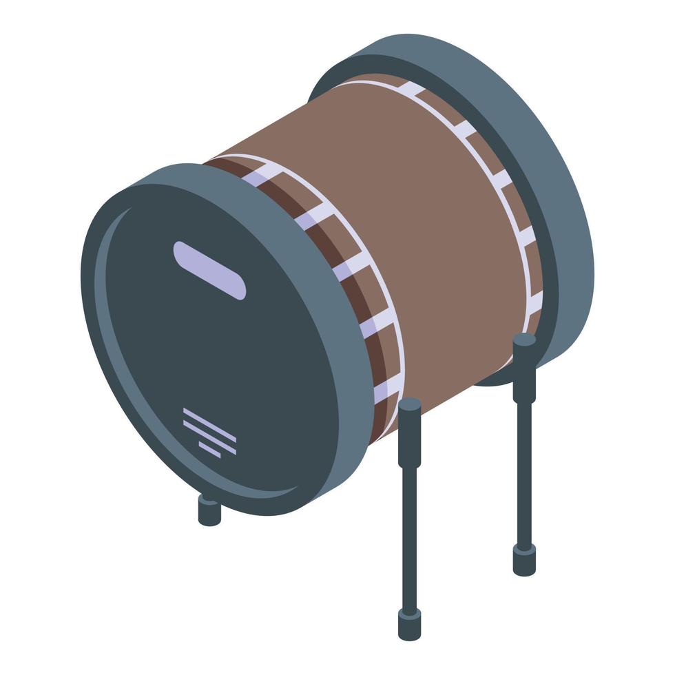 Bass drum icon, isometric style vector