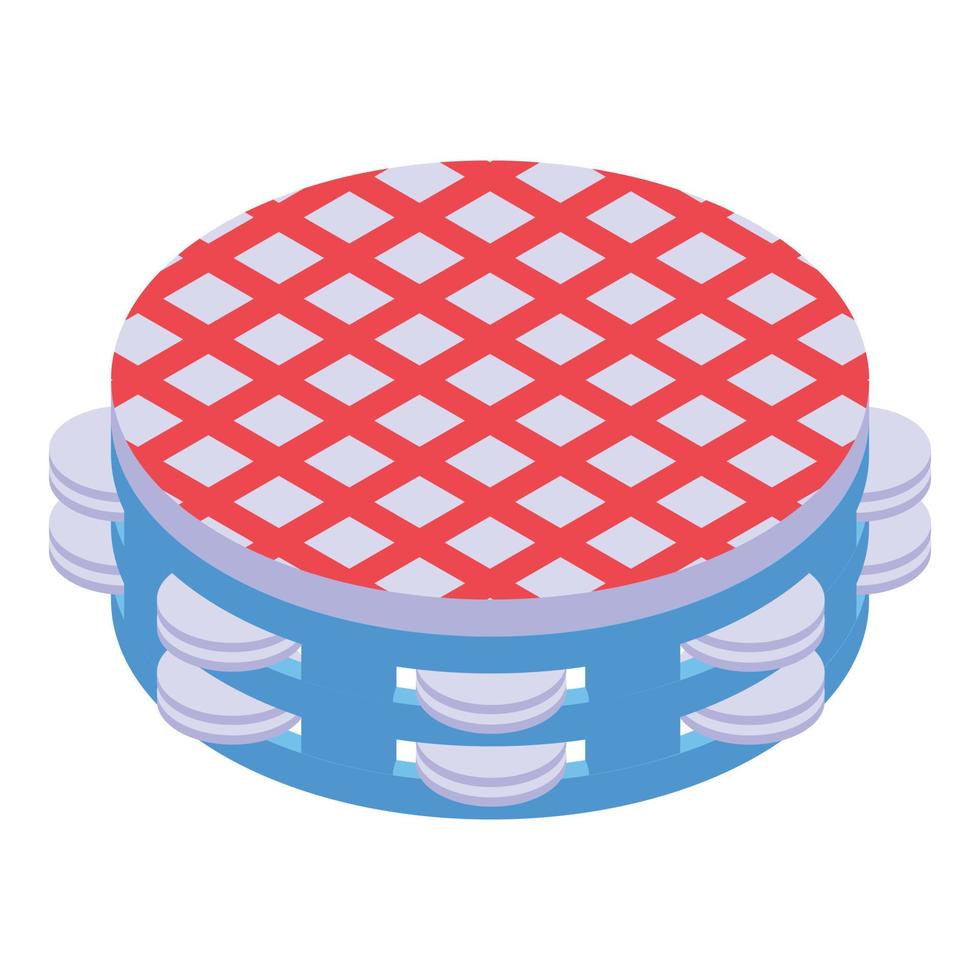 Brazil tambourine icon, isometric style vector
