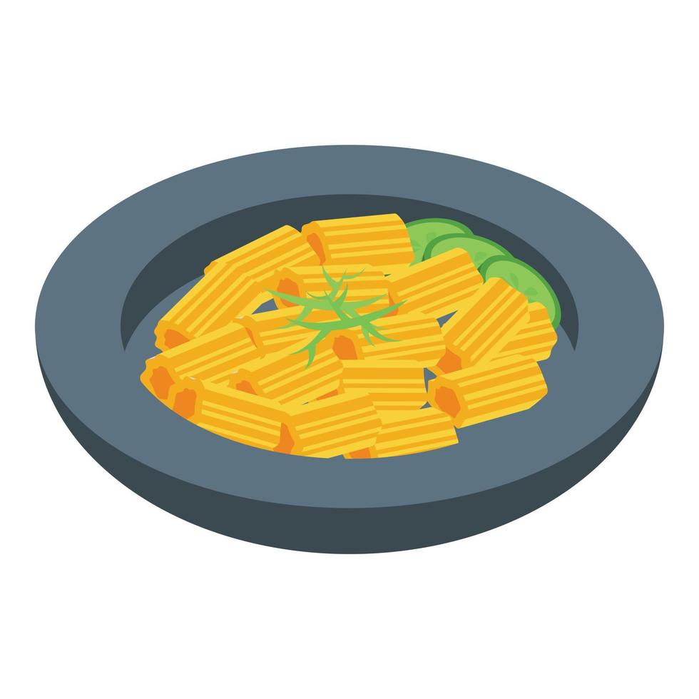 Asparagus pasta food icon, isometric style vector