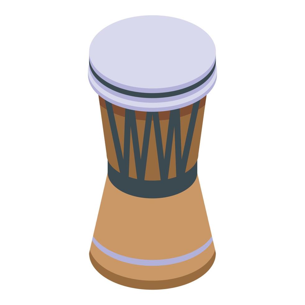 African drum icon, isometric style vector