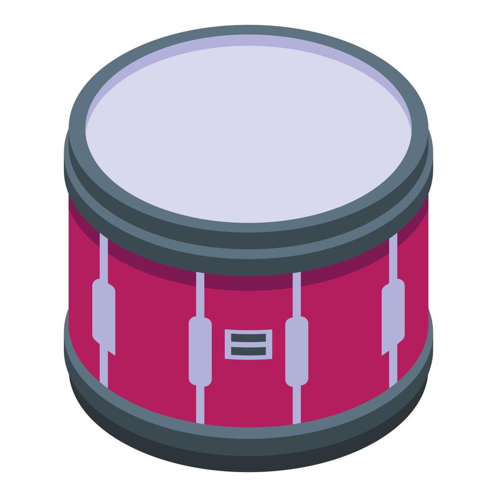 Music drum icon, isometric style vector