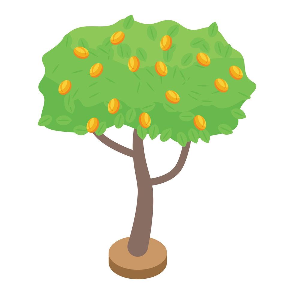 Garden fruit tree icon, isometric style vector