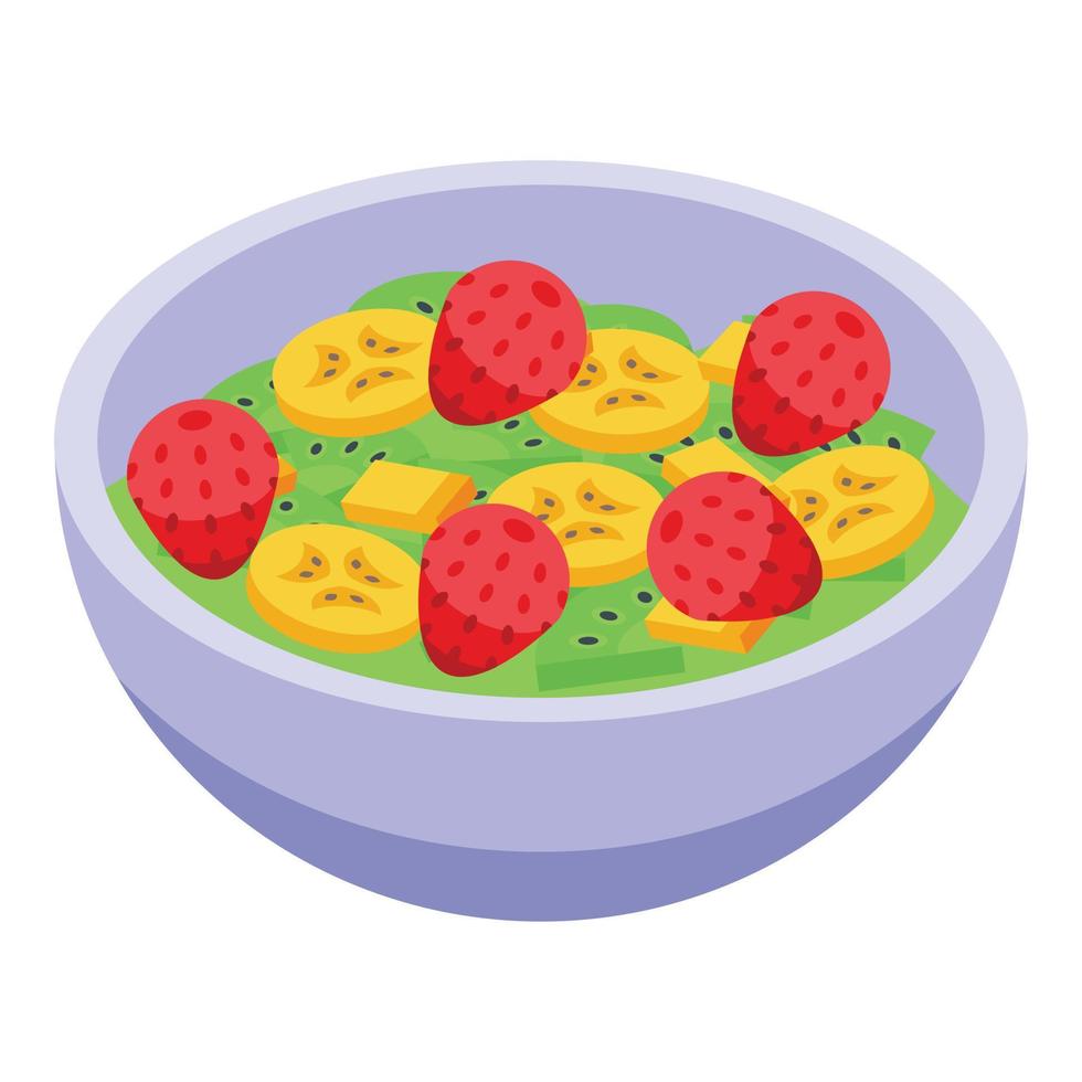 Banana fruit salad icon, isometric style vector