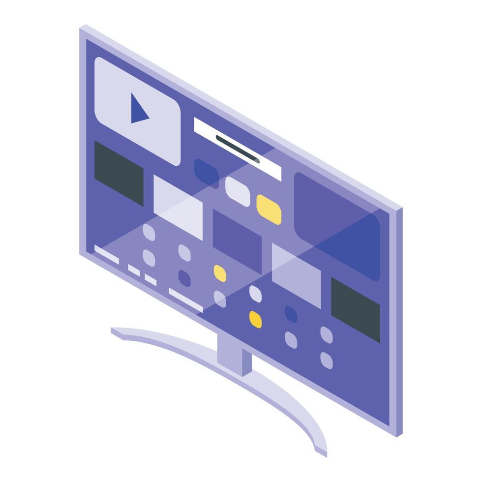 Smart tv icon, isometric style vector