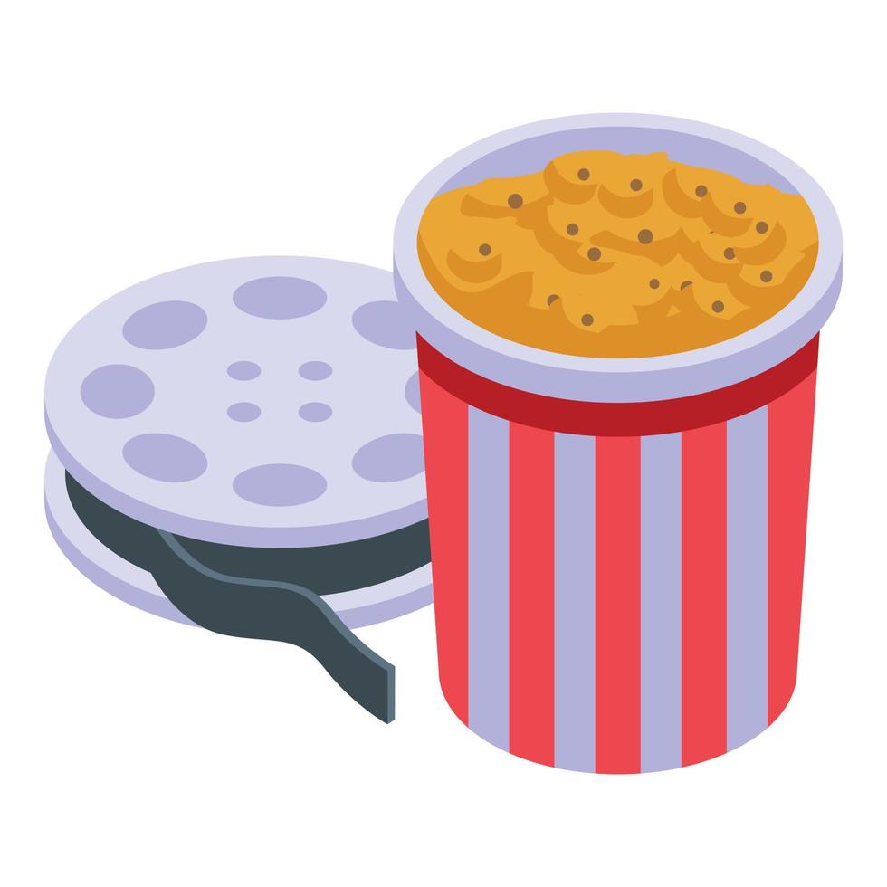 Reel movie icon, isometric style vector