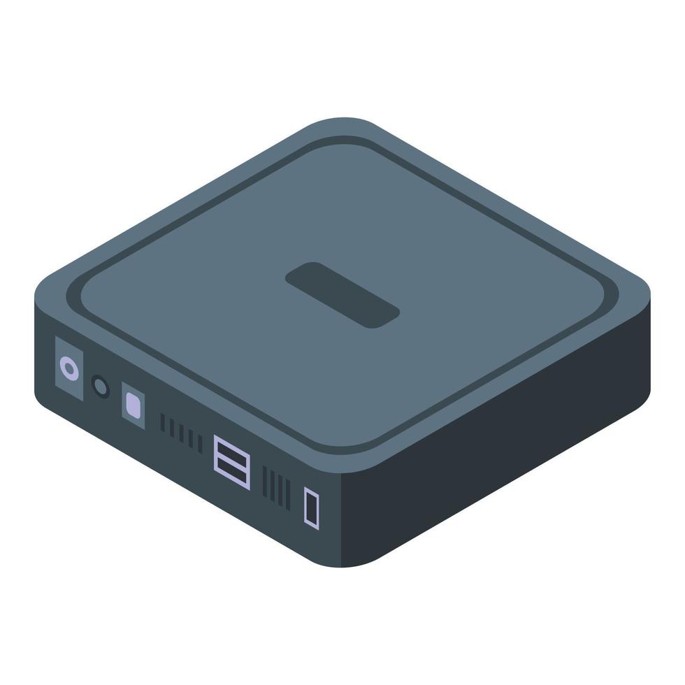 icono de caja de tv, estilo isométrico vector