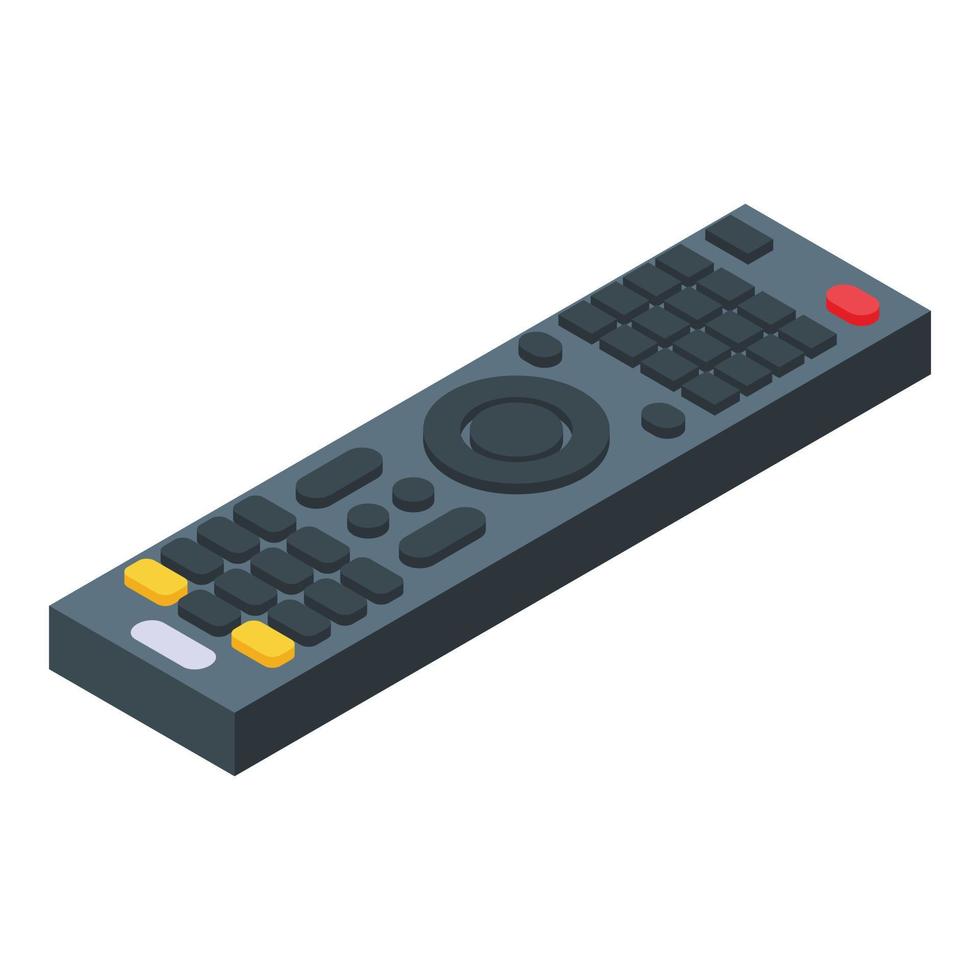 icono de control remoto de tv, estilo isométrico vector