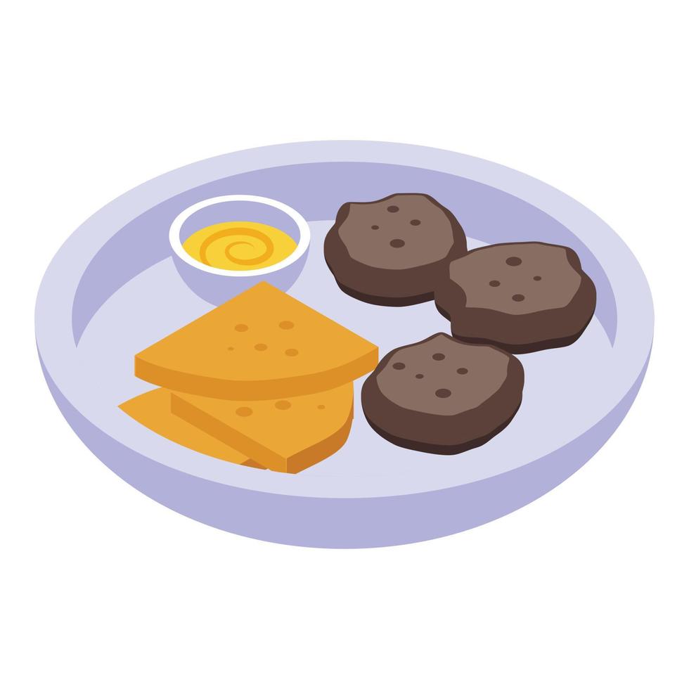 Breakfast falafel icon, isometric style vector