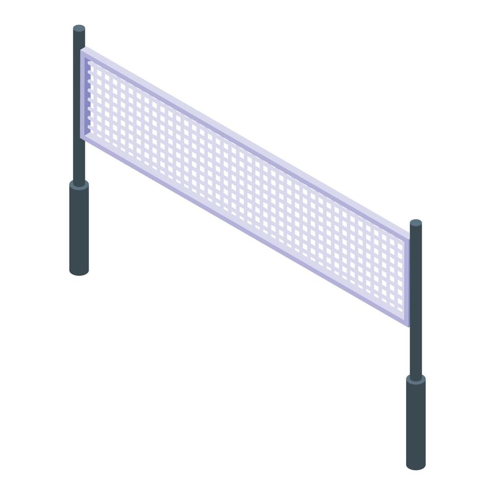 School gym volleyball net icon, isometric style vector