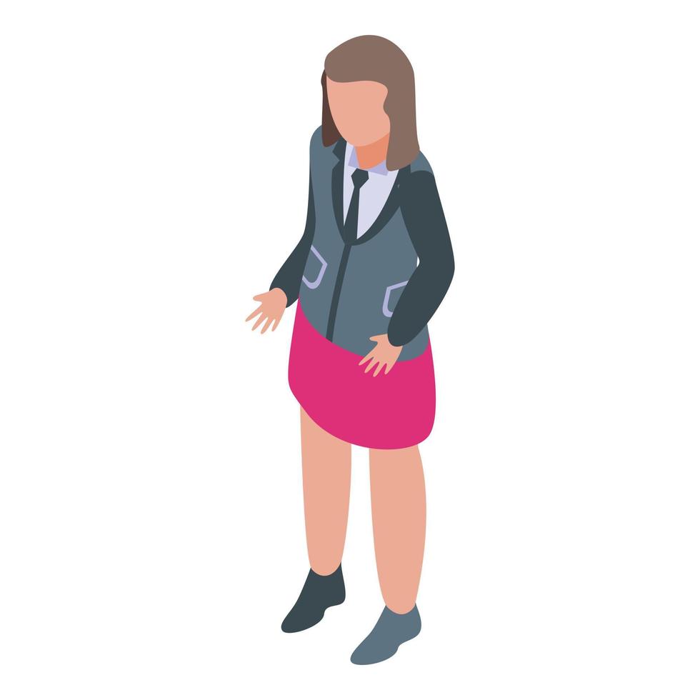 Skirt school uniform icon, isometric style vector