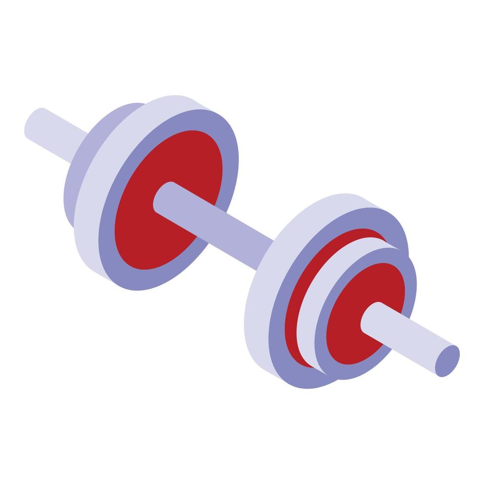 School gym dumbbell icon, isometric style vector