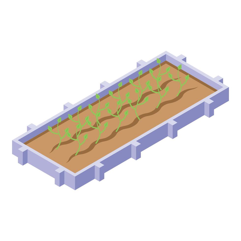 Farm ground icon, isometric style vector