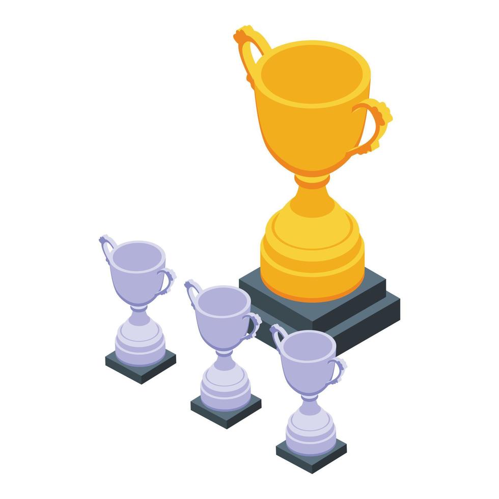 Cups hierarchy icon, isometric style vector