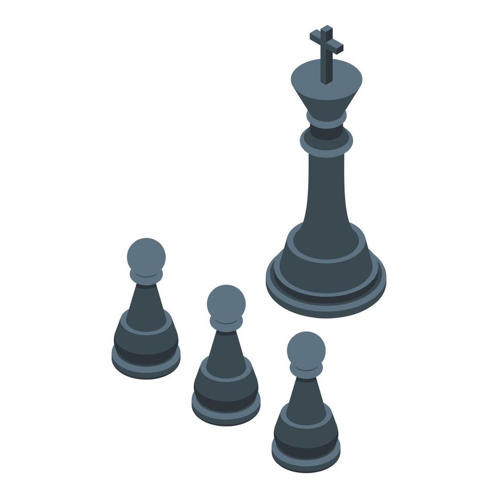 Hierarchy chess icon, isometric style vector