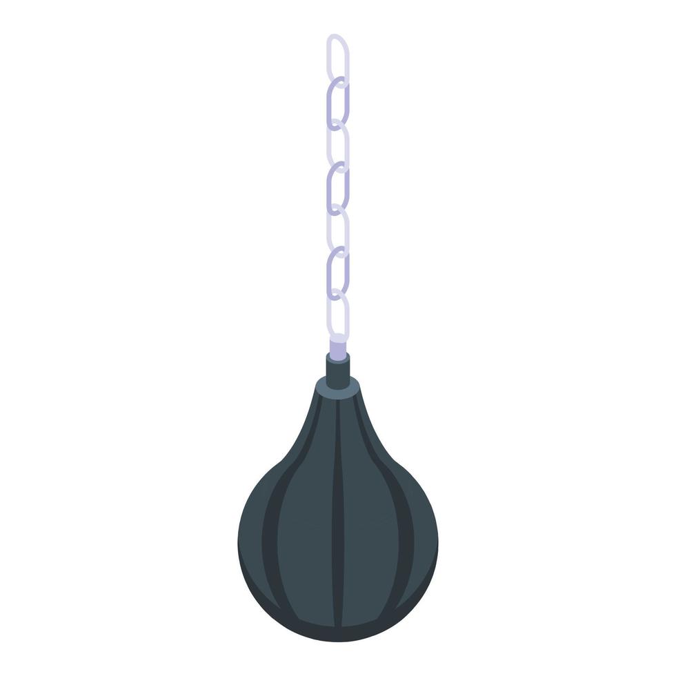 School gym punch bag icon, isometric style vector