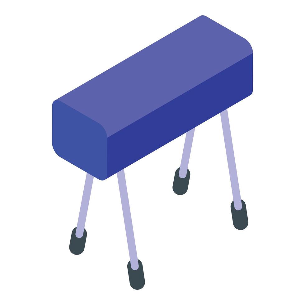 School gym pommel horse icon, isometric style vector