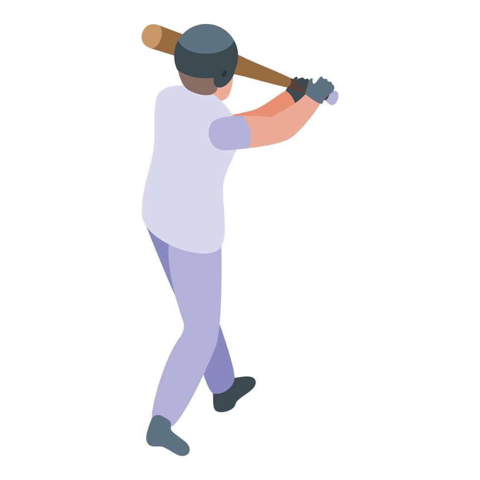 Baseball player icon, isometric style vector
