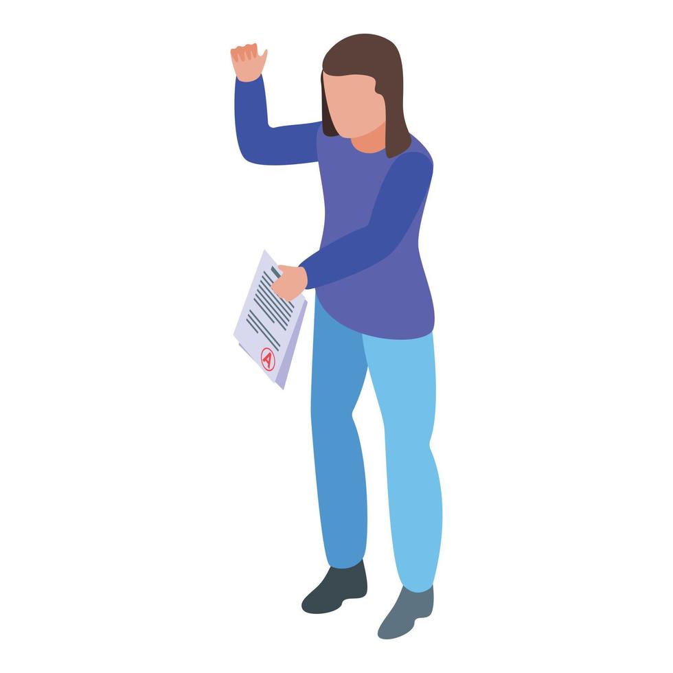 School test rate A icon, isometric style vector