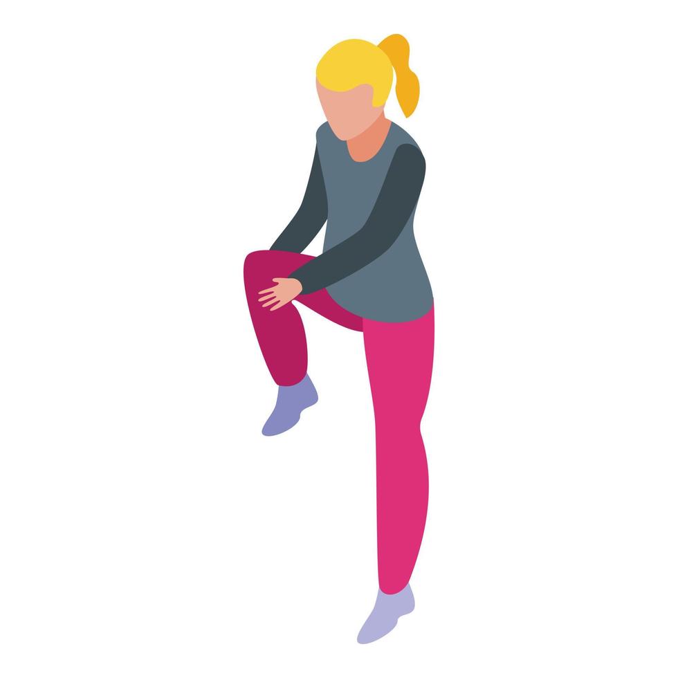 icono de rodilla arriba de pilates, estilo isométrico vector